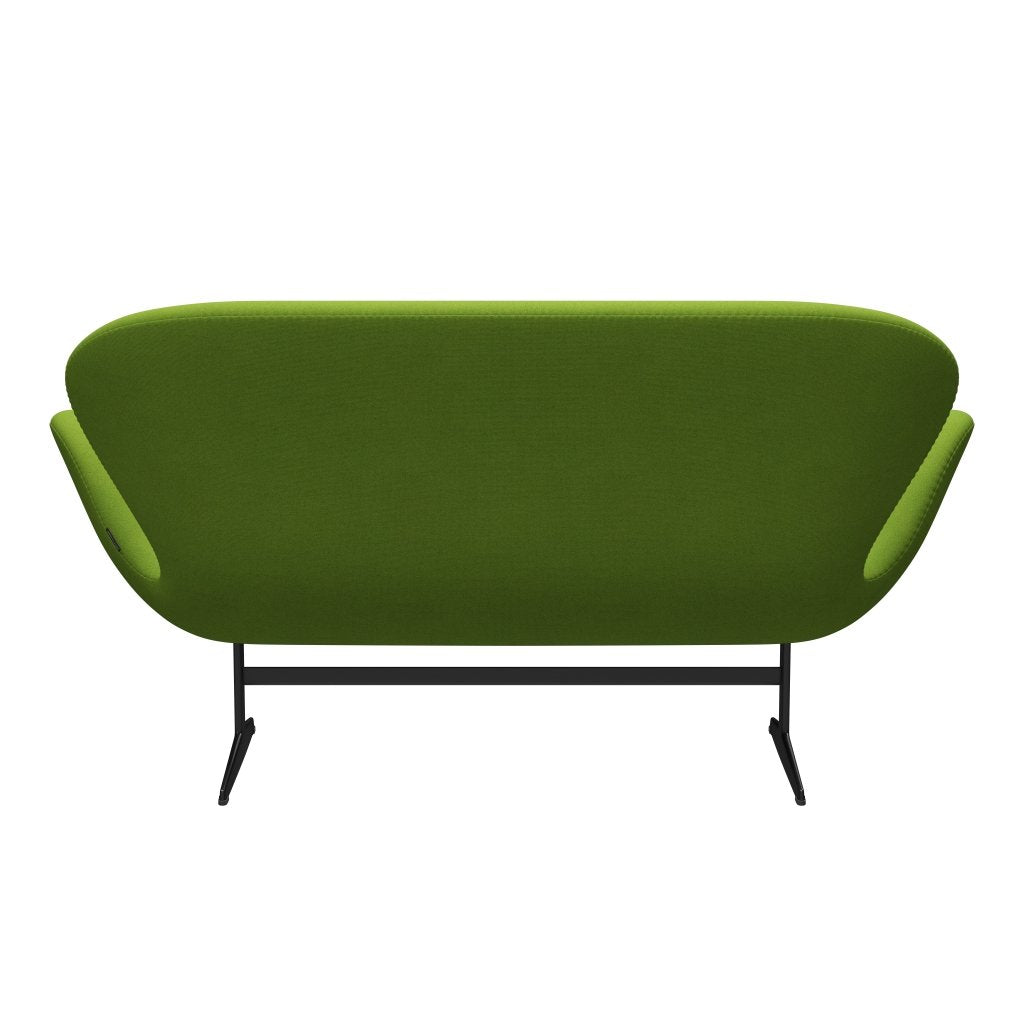 Fritz Hansen Swan Sofa 2 Seater, černý lakovaný/tonus vápno