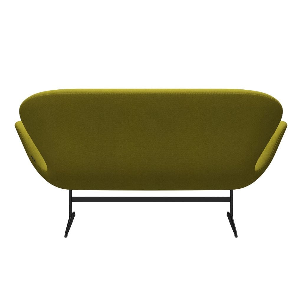 Fritz Hansen Swan Sofa 2 Seater, Black Lacquered/Tonus Lime Green