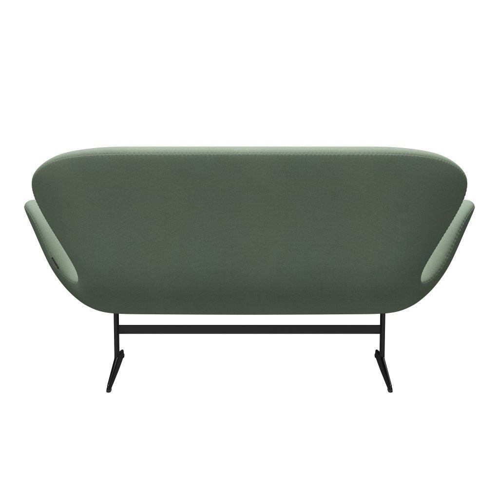 Fritz Hansen Swan Sofa 2 Seater, černá lakovaná/tonus máta zelená