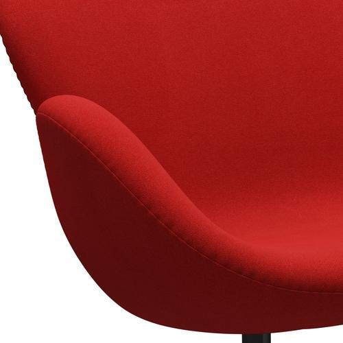 Fritz Hansen Swan Sofa 2 Seater, Black Lacquered/Tonus Orange/Red