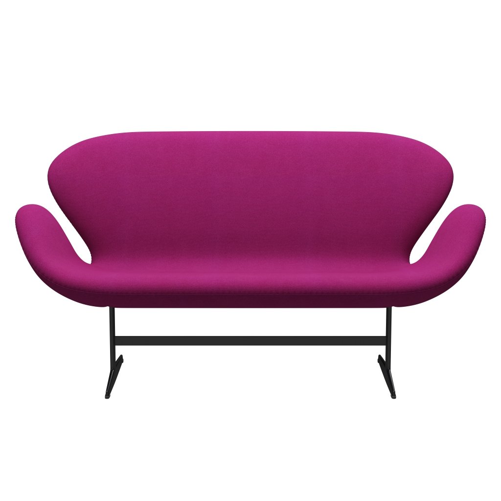 Fritz Hansen Swan Sofa 2 Seater, černá lakovaná/tonus růžová