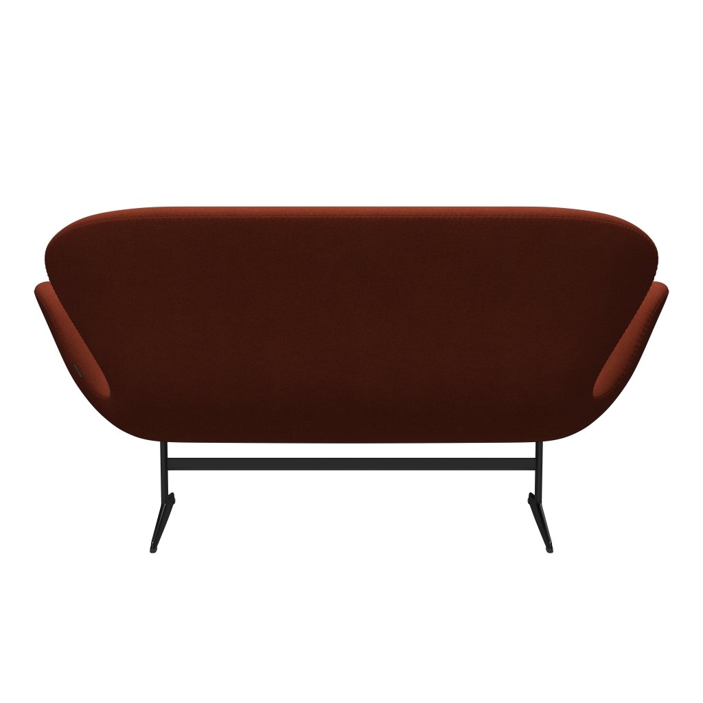 Fritz Hansen Swan Sofa 2 Seater, černá lakovaná/tonus Rust