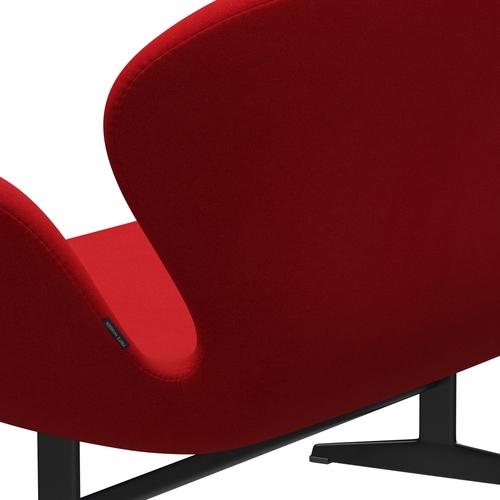 Fritz Hansen Swan Sofa 2 Seater, černá lakovaná/tonus červená