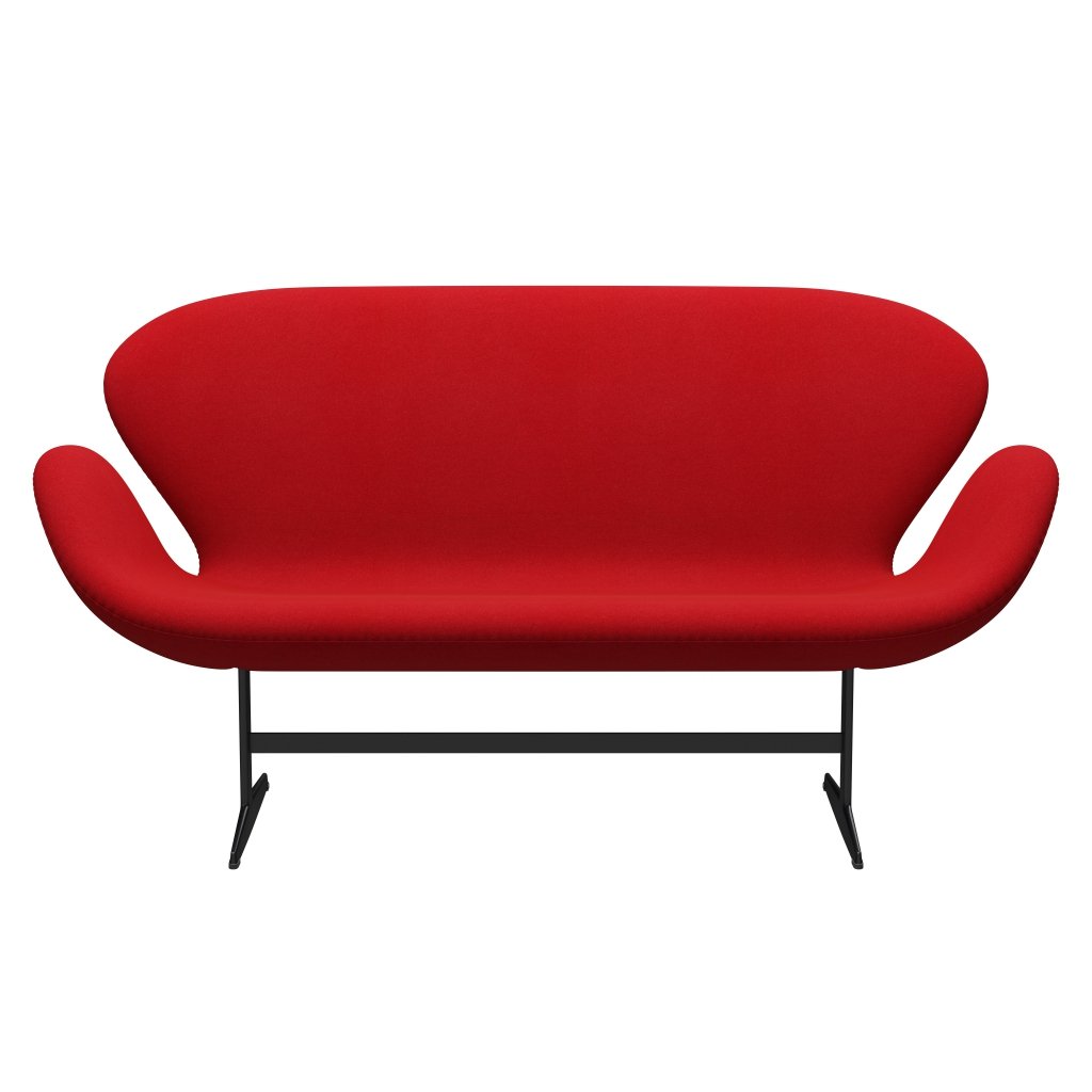 Fritz Hansen Swan Sofa 2 Seater, černá lakovaná/tonus červená