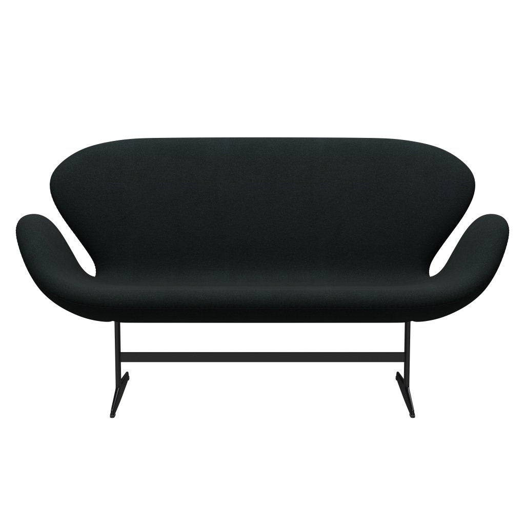 Fritz Hansen Swan Sofa 2 Seater, Black Lacquered/Tonus Black