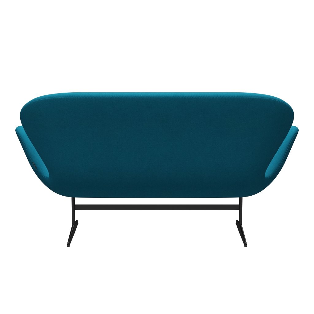 Fritz Hansen Swan Sofa 2 Seater, Black Lacquered/Tonus Turquoise