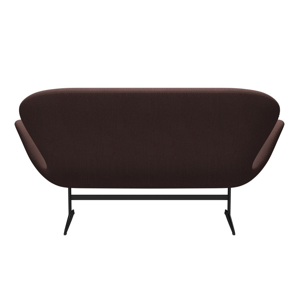 Fritz Hansen Swan Sofa 2 Seater, černá lakovaná/Tonus Violet Grey