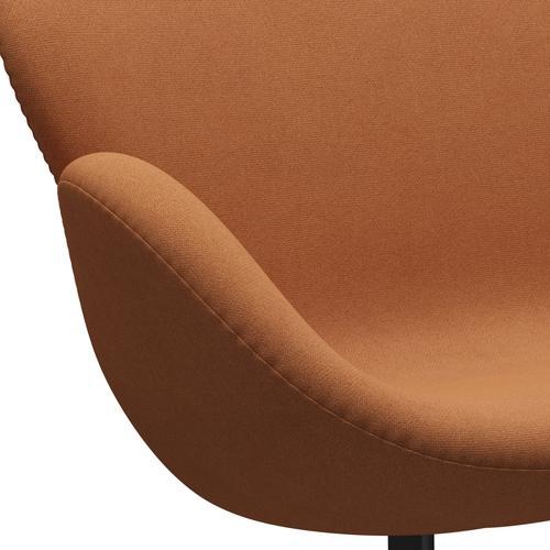 Fritz Hansen Swan Sofa 2 Seater, Black Lacquered/Tonus Soft Orange