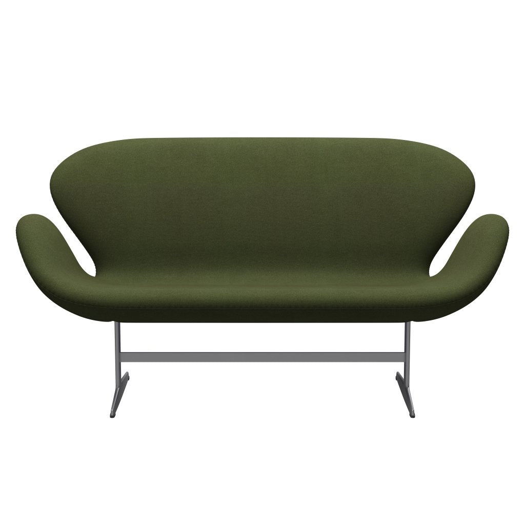 Fritz Hansen Swan Sofa 2 Seater, stříbrná šedá/tonus vojenská zelená