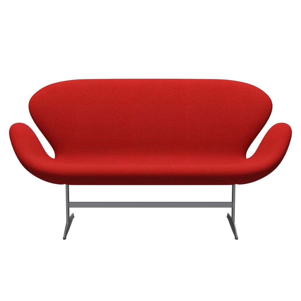 Fritz Hansen Swan Sofa 2 Seater, stříbrná šedá/tonus oranžová/červená
