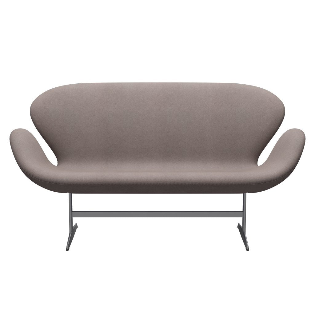 Fritz Hansen Swan Sofa 2 Seater, stříbrný šedý/tonus zaprášený písek