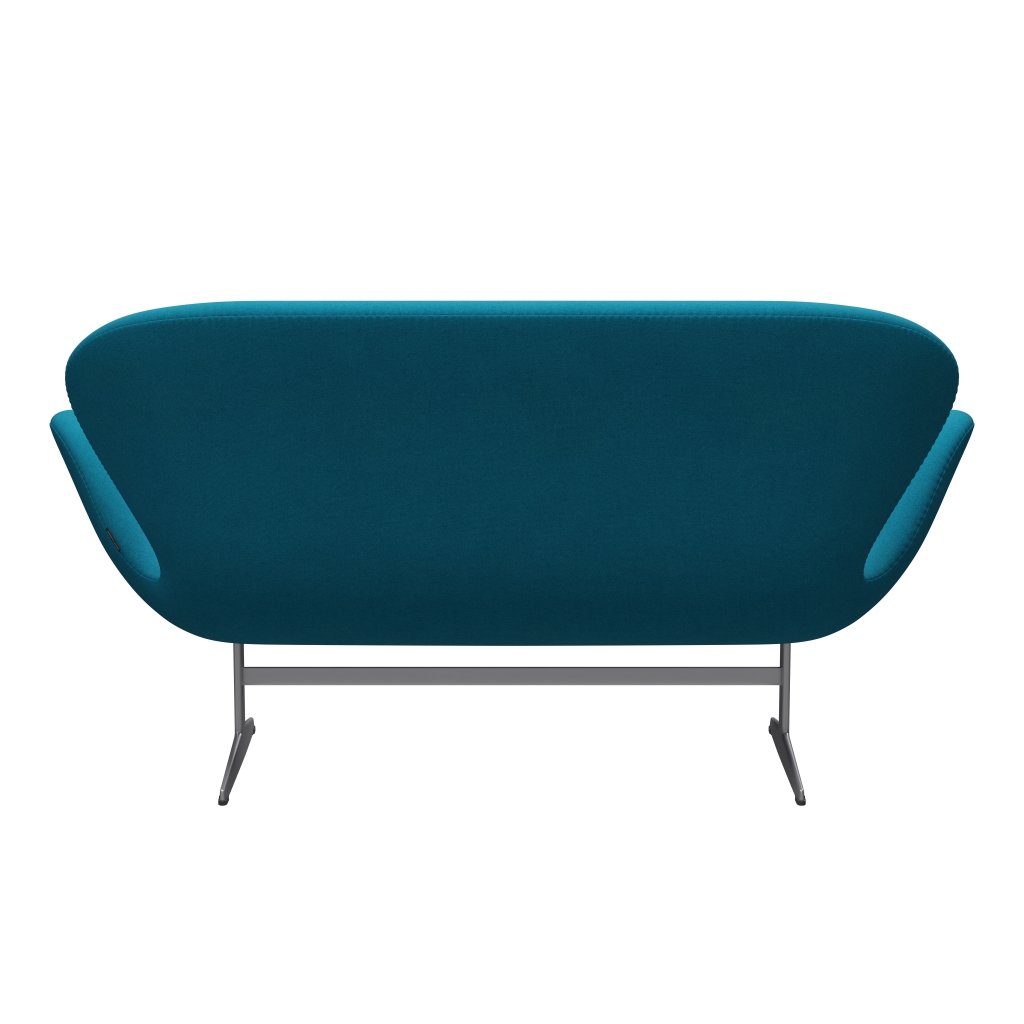 Fritz Hansen Swan Sofa 2 Seater, Silver Grey/Tonus Turquoise