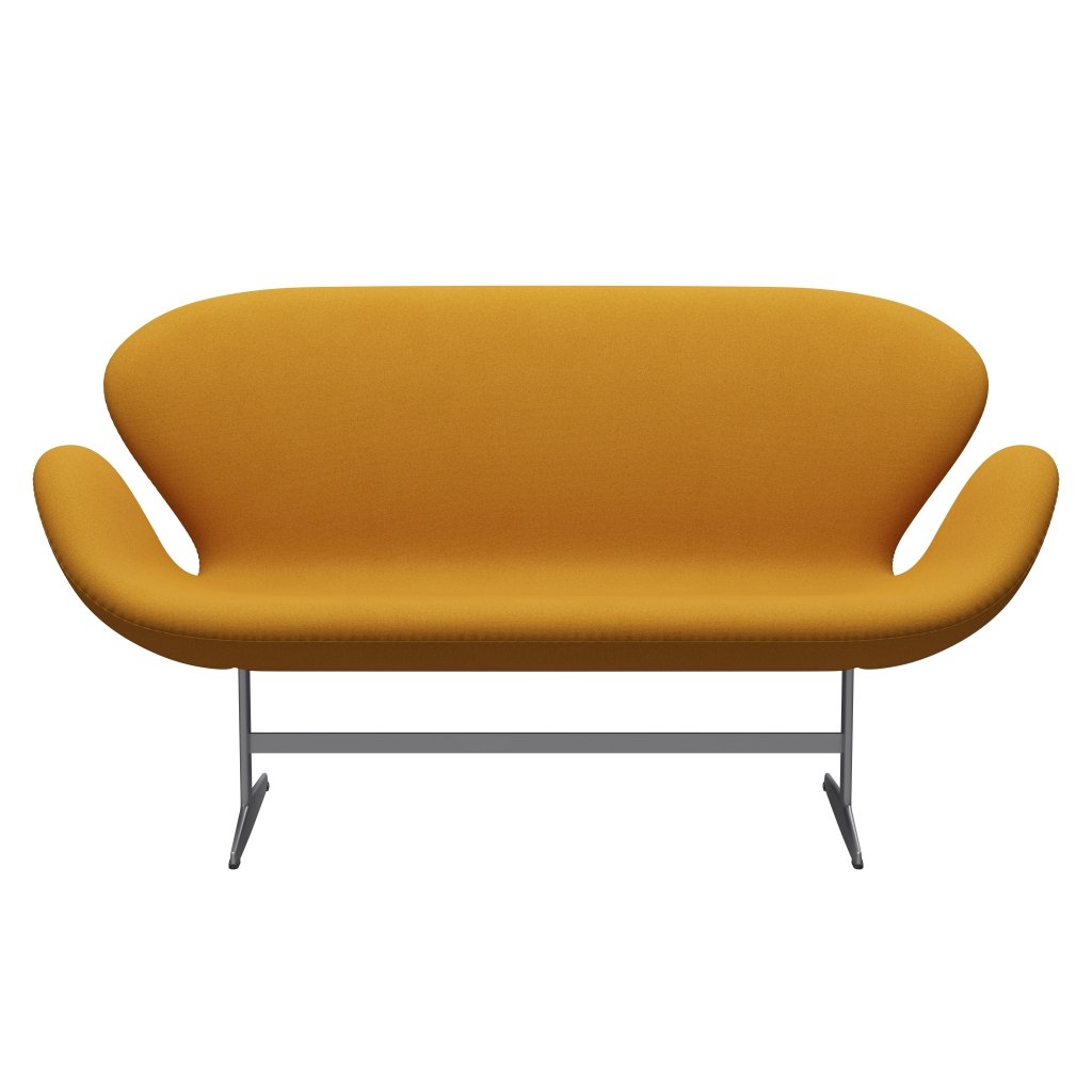 Fritz Hansen Swan Sofa 2 Seater, Silver Grey/Tonus Warm Yellow