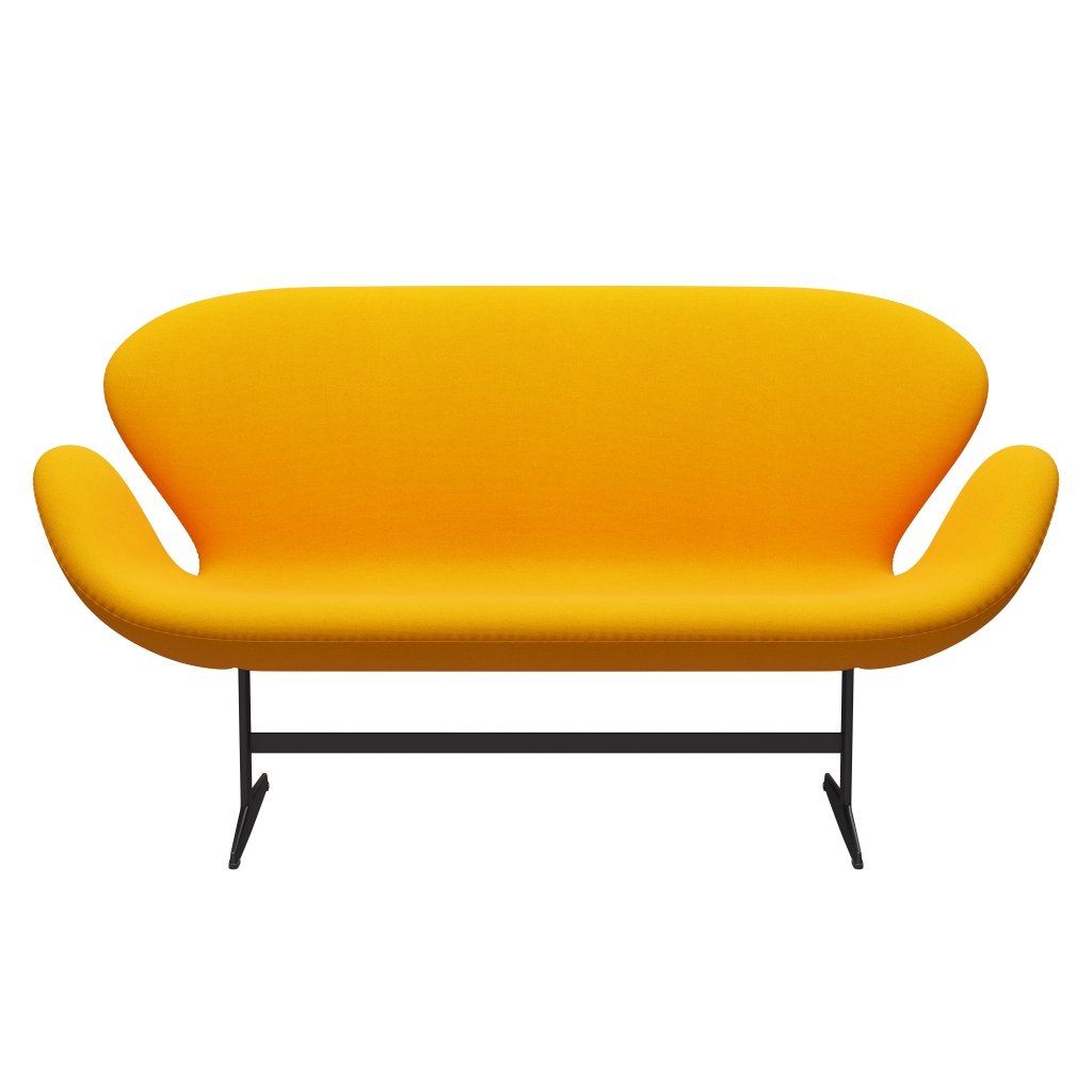 Fritz Hansen Swan Sofa 2 Seater, Warm Graphite/Tonus Yellow Orange