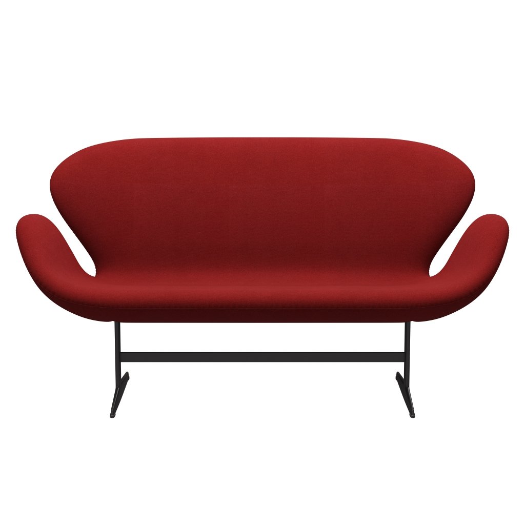 Fritz Hansen Swan Sofa 2 Seater, teplý grafit/Tonus Burnt Red