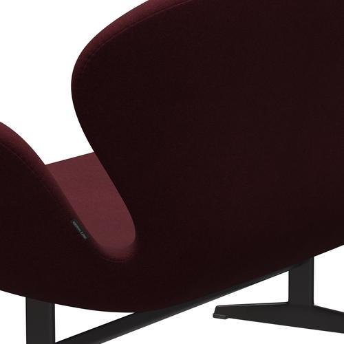 Fritz Hansen Swan Sofa 2 Seater, teplý grafit/tonus víno červené
