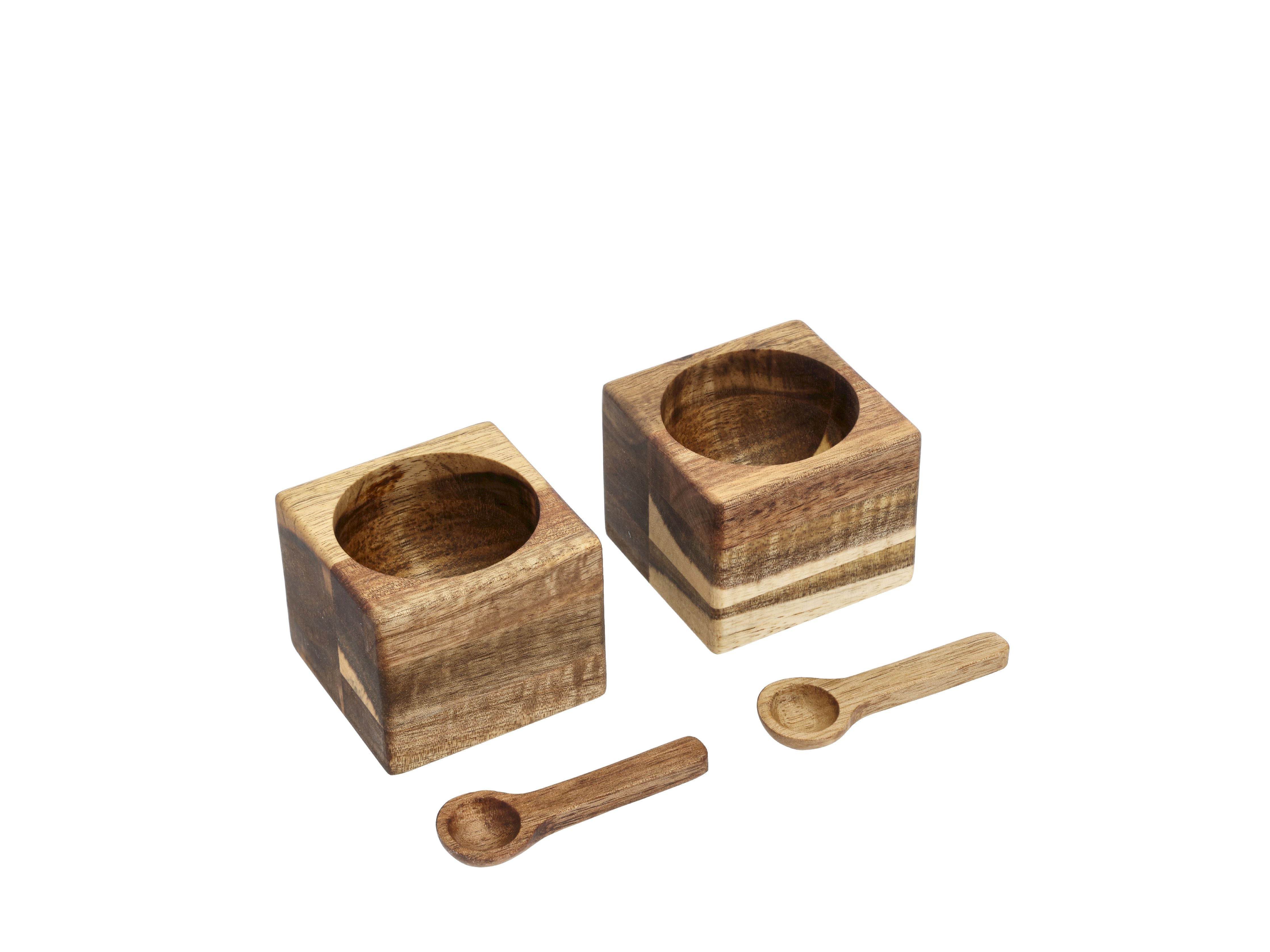 Holm Mini Bowls Set 2, Acacia Wood