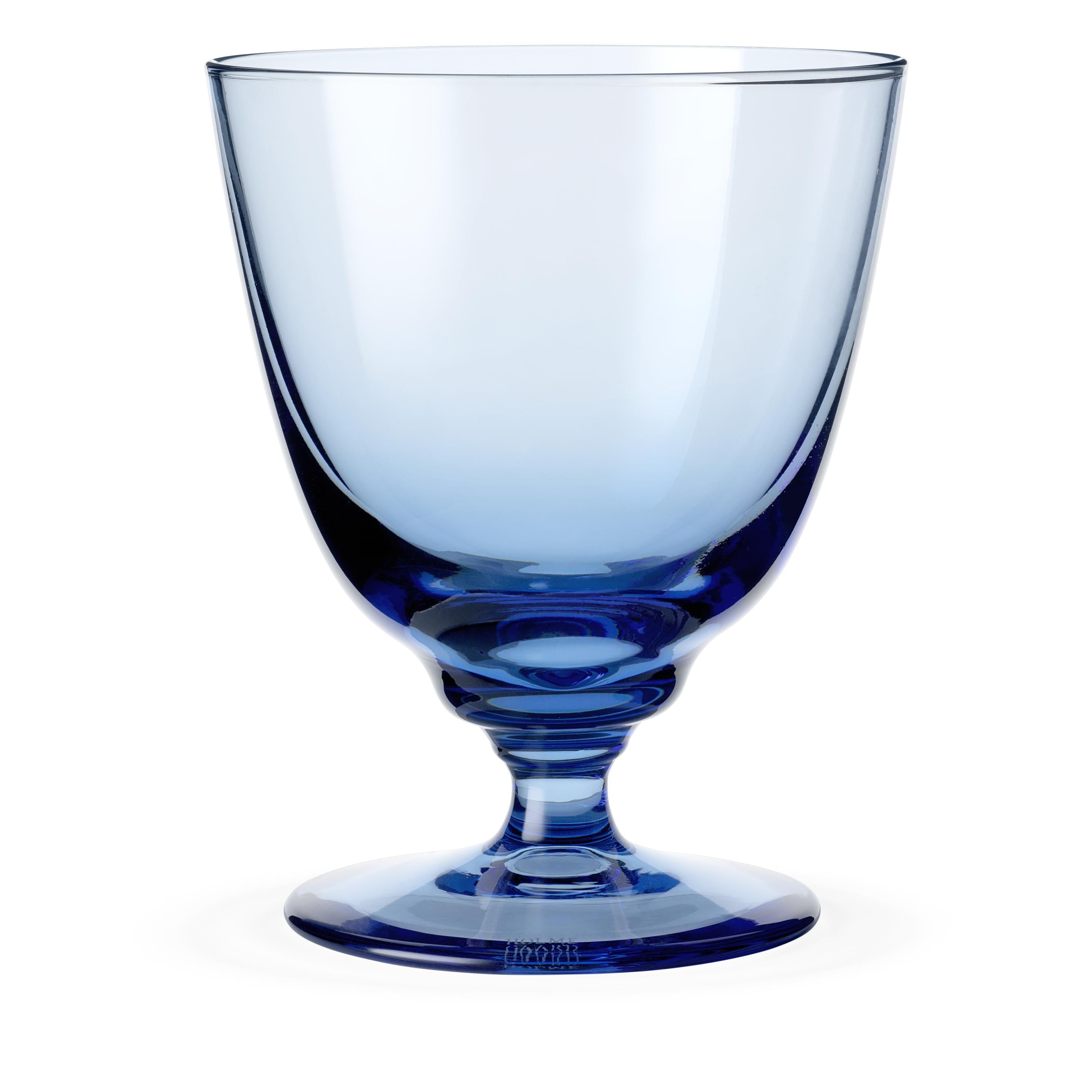 Holmegaard Flow Goblet Glass 35 Cl, modrá
