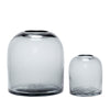 Hübsch Dome Vase Glass Smoky šedá sada 2