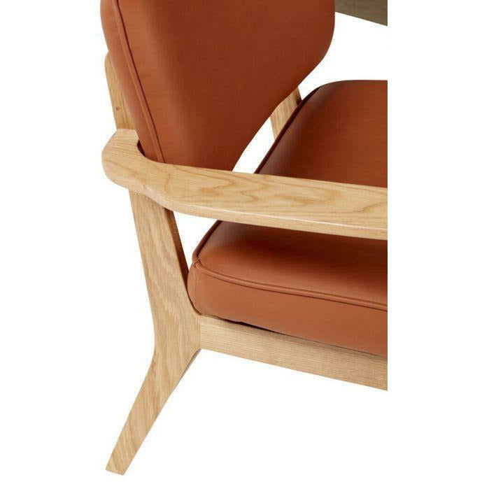 Hübsch Haze Lounge Chair Microngber/Oak FSC Oeko Tex Natural/Brown