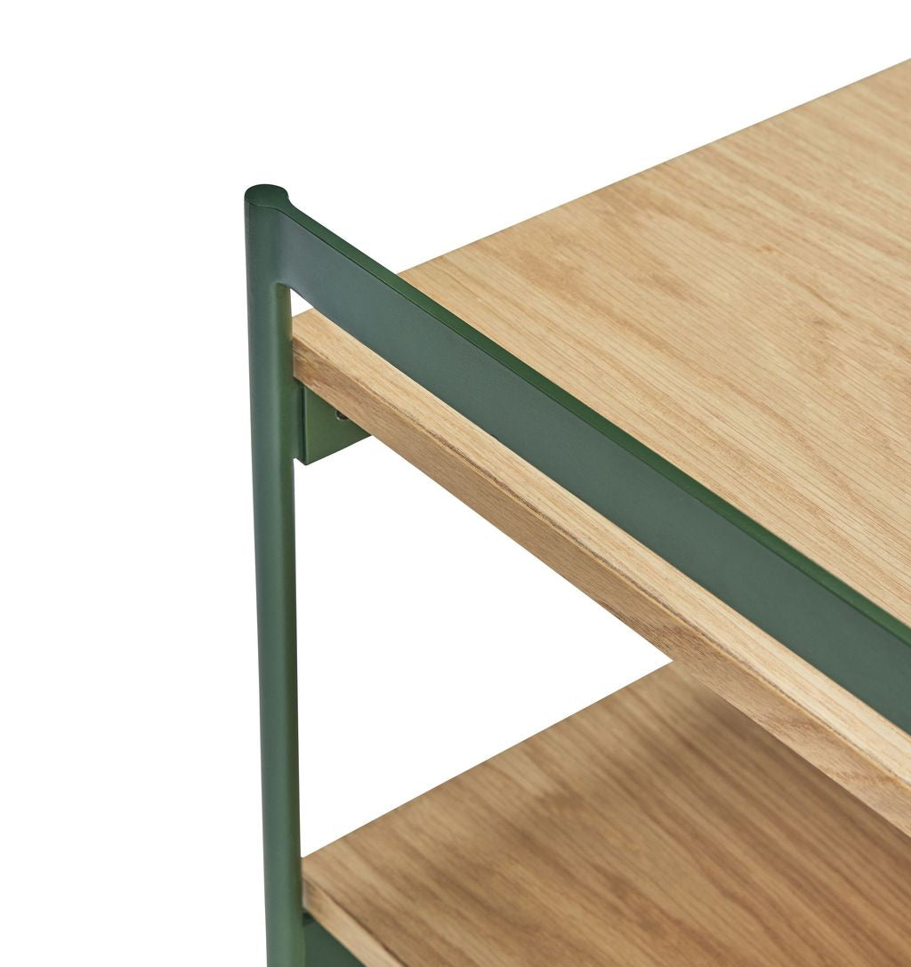 Hübsch Jaunty Side Table, Green/Natural Colors