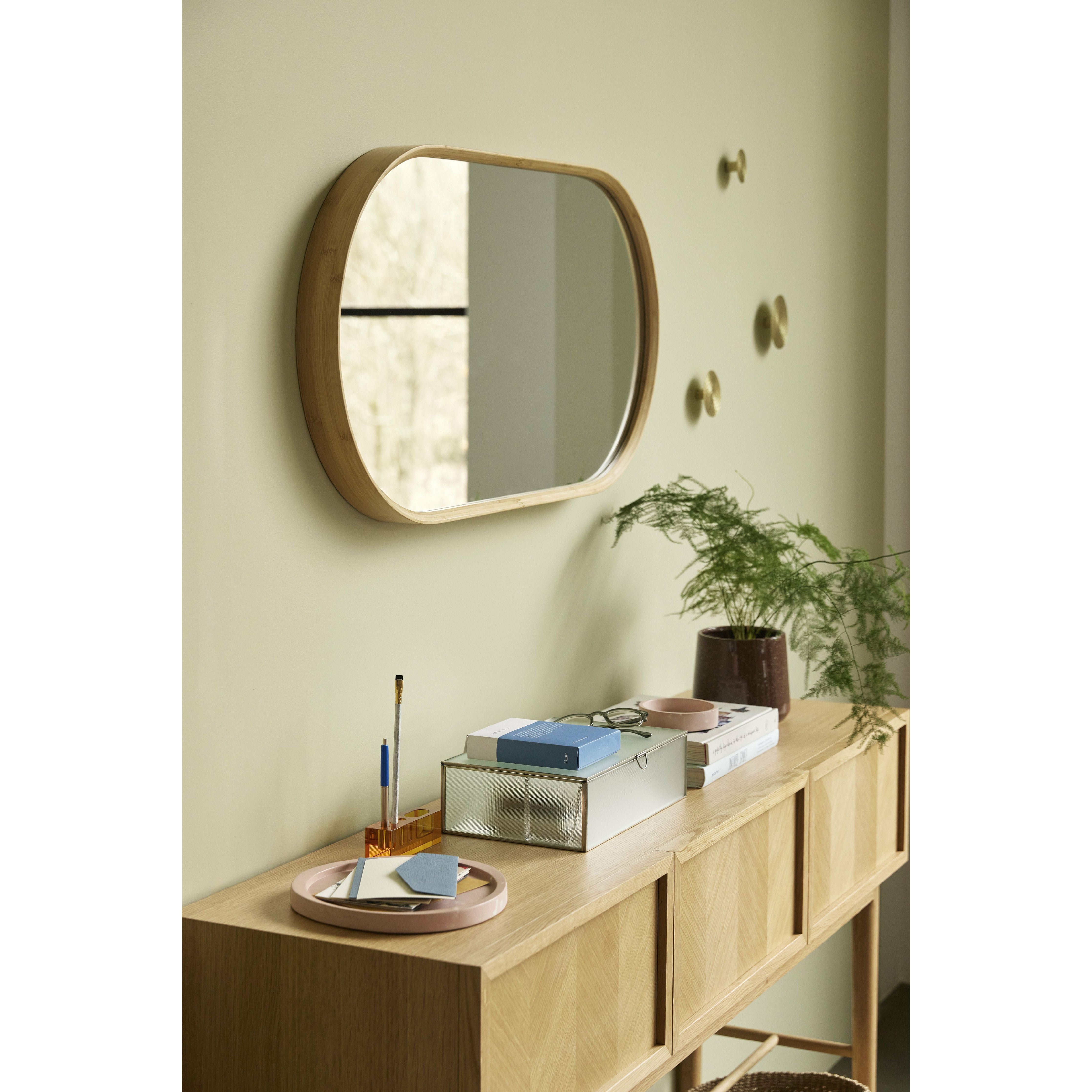 Hübsch Mood Wall Mirror Glass/Bambus Natural
