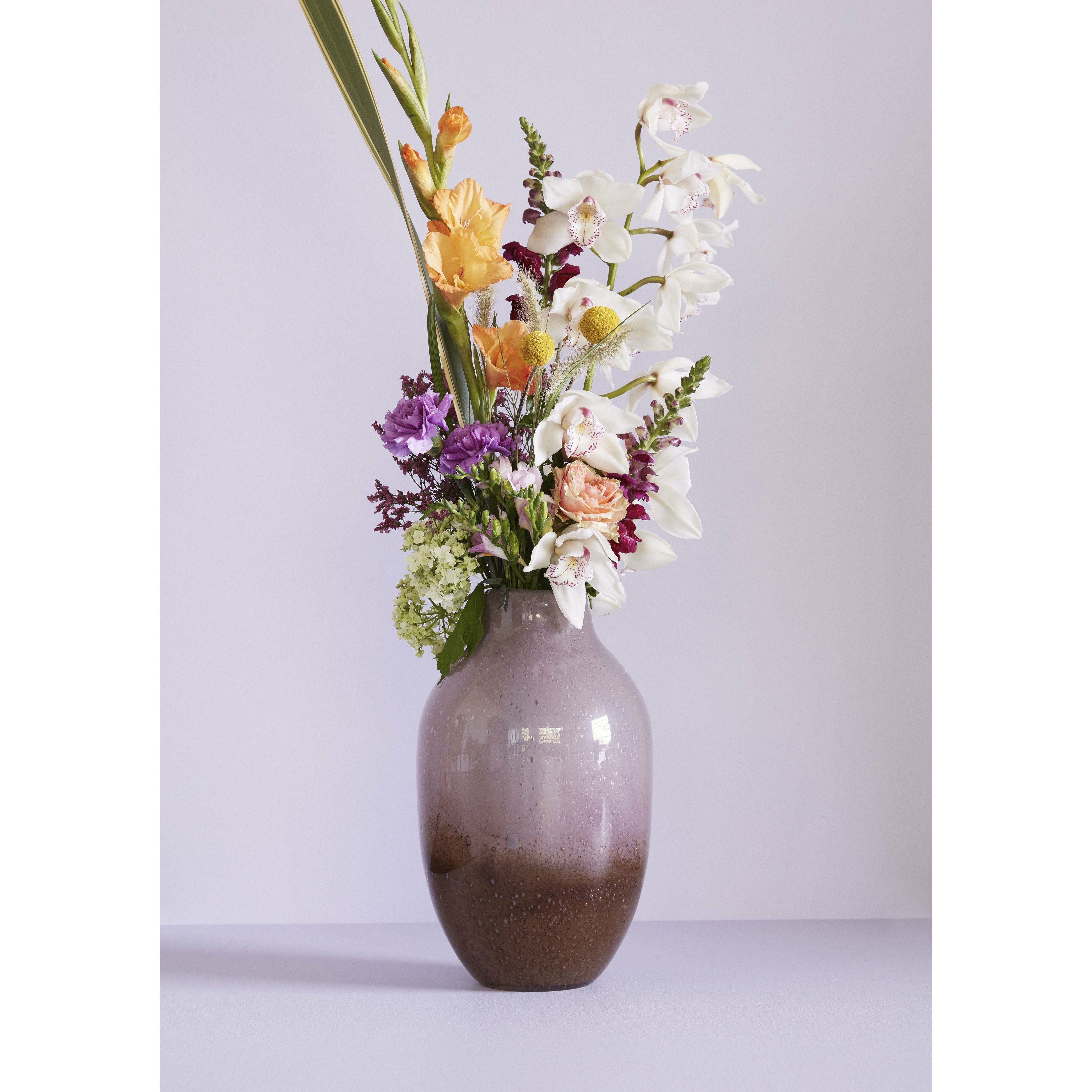 Hübsch Posy Vase Glass Purple/Brown
