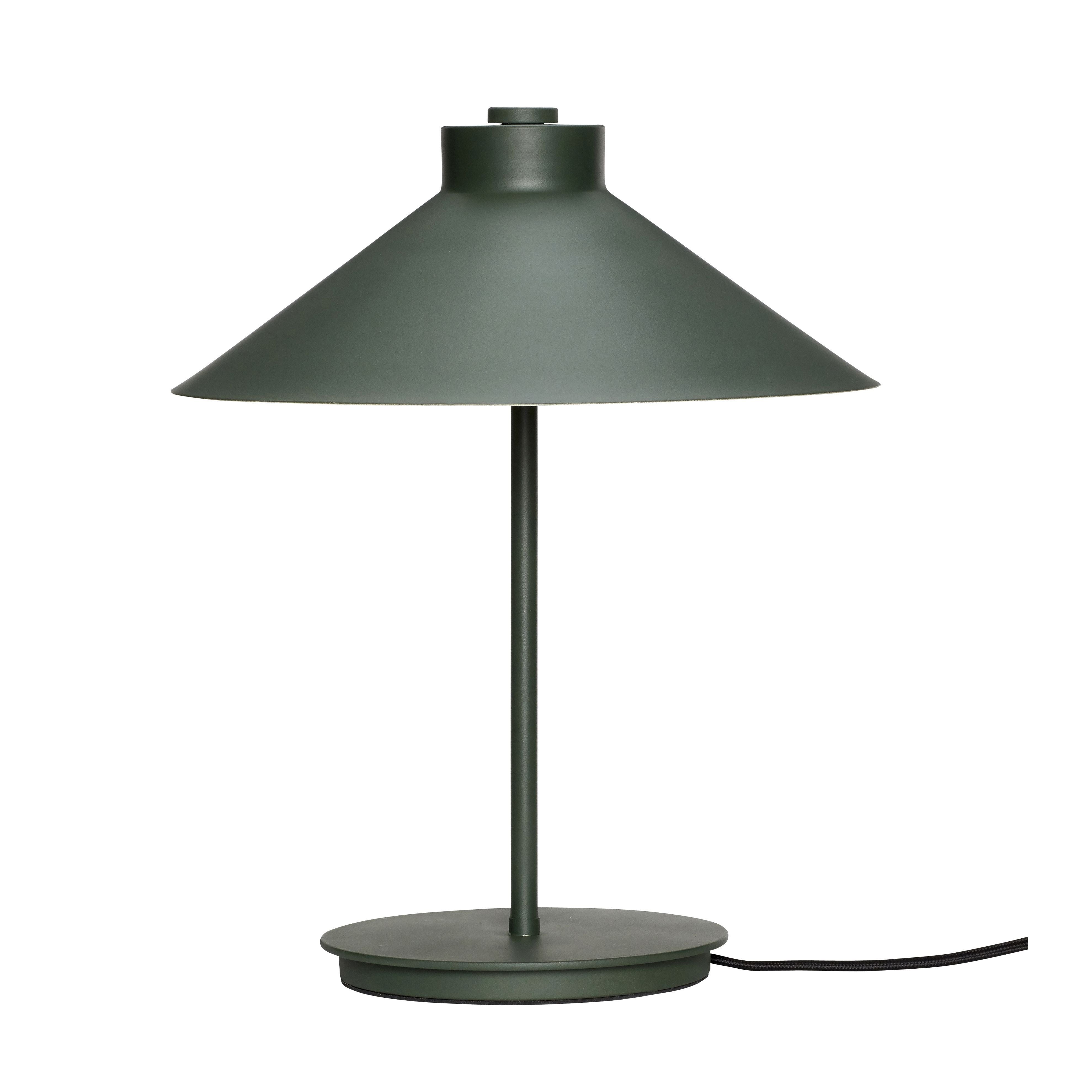 Hübsch tvarová stolní lampa kovová zelená
