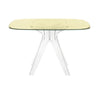 Kartell Sir Gio Table Square, Crystal/Yellow