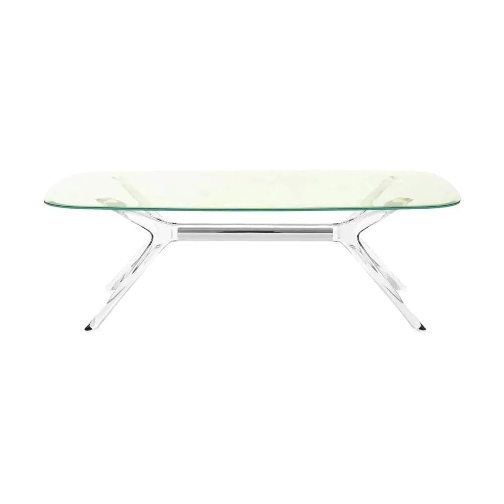 Kartell boční stůl obdélníkový, chrom/zelená
