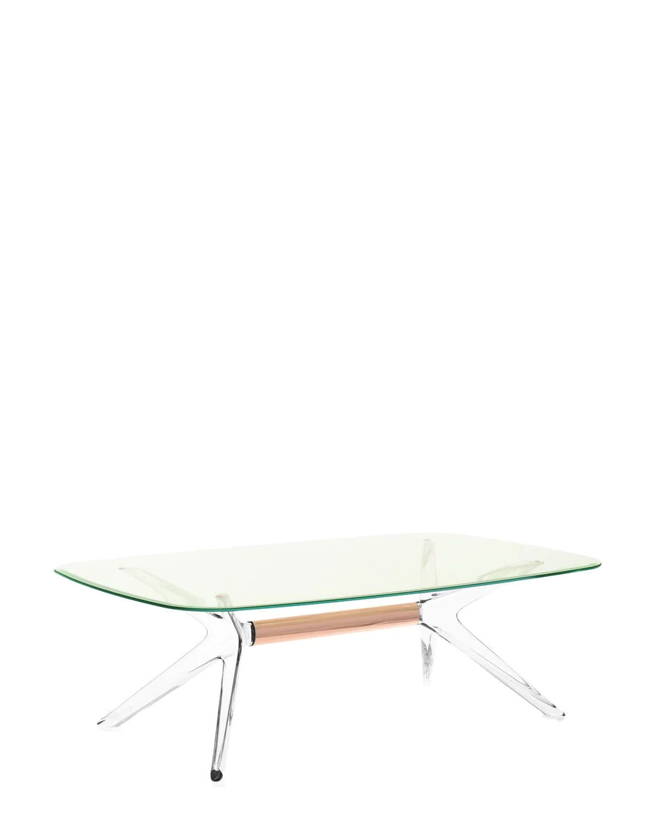 Kartell boční stůl obdélníkový, bronz/zelená
