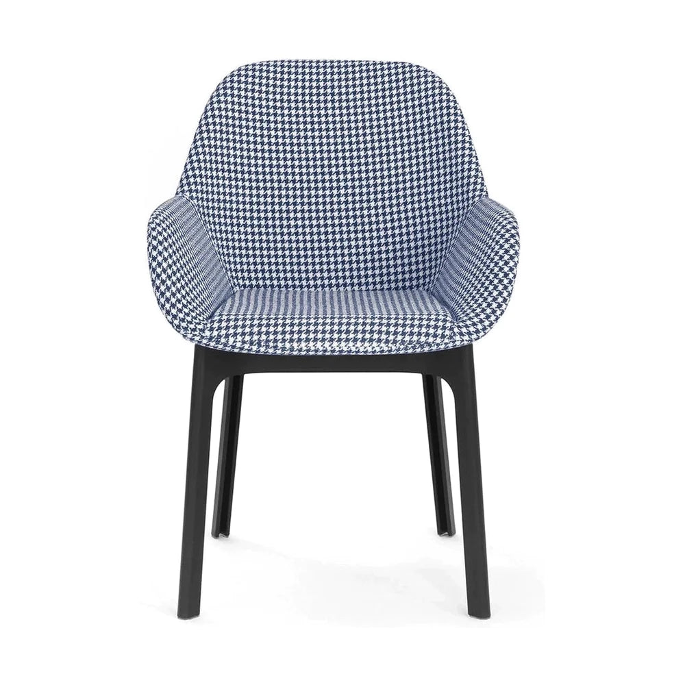 Kartell Clap křeslo, černá/houndstooth modrá