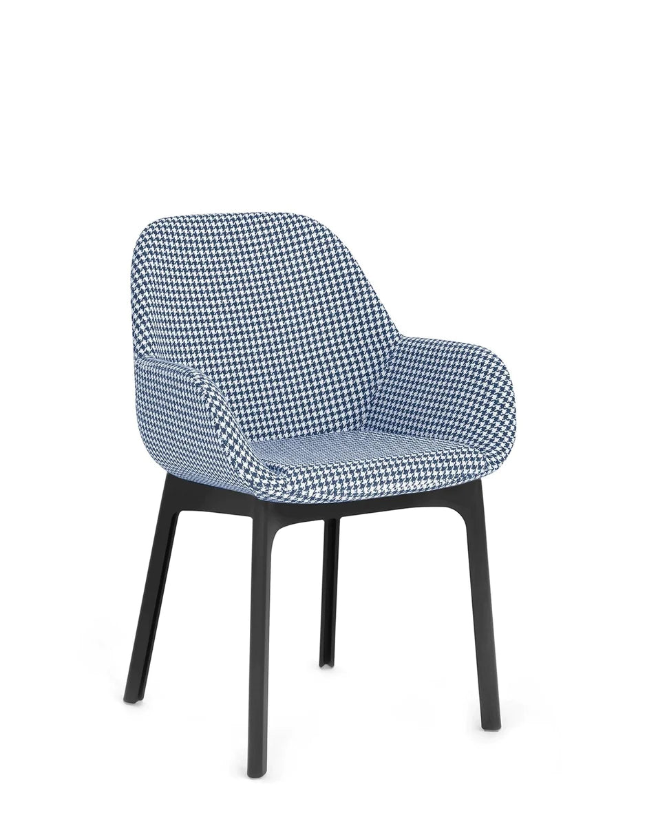 Kartell Clap křeslo, černá/houndstooth modrá