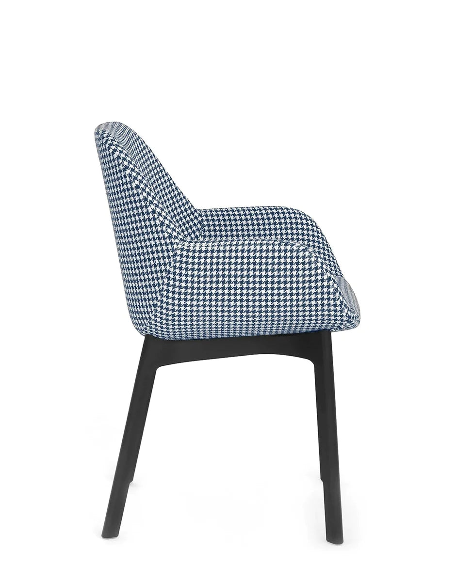 Kartell Clap křeslo, černá/houndstooth modrá