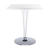 Kartell Top Top Table Square Outdoor With Round Base 60x60 Cm, White