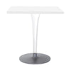 Kartell Top Top Table Square Outdoor s kulatou základnou 70x70 cm, bílá