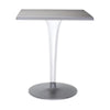 Kartell Top Top Table Square With Round Base 70x70 Cm, Aluminium