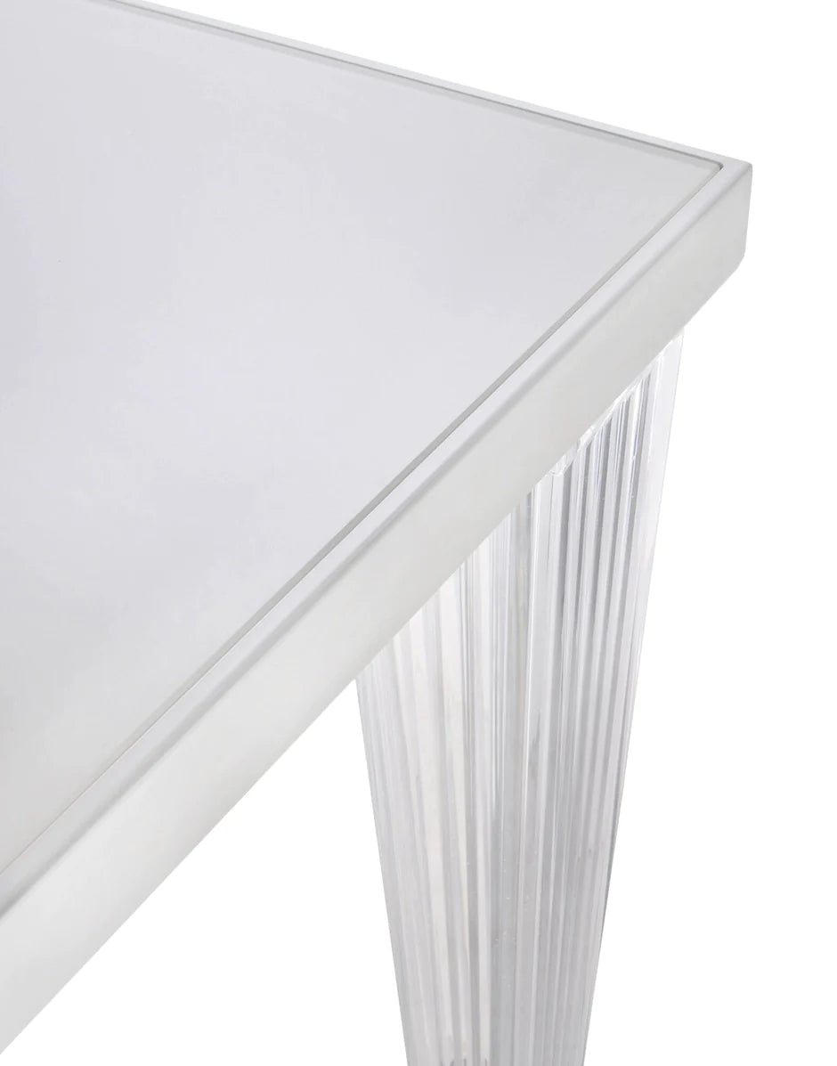 Kartell Top Top Table Glass 160x80 cm, bílá