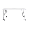 Kartell Max Desk With Wheels 160x80 Cm, White Zinc/Chromium