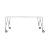 Kartell Max Desk s koly 190x90 cm, bílý zinek/chrom