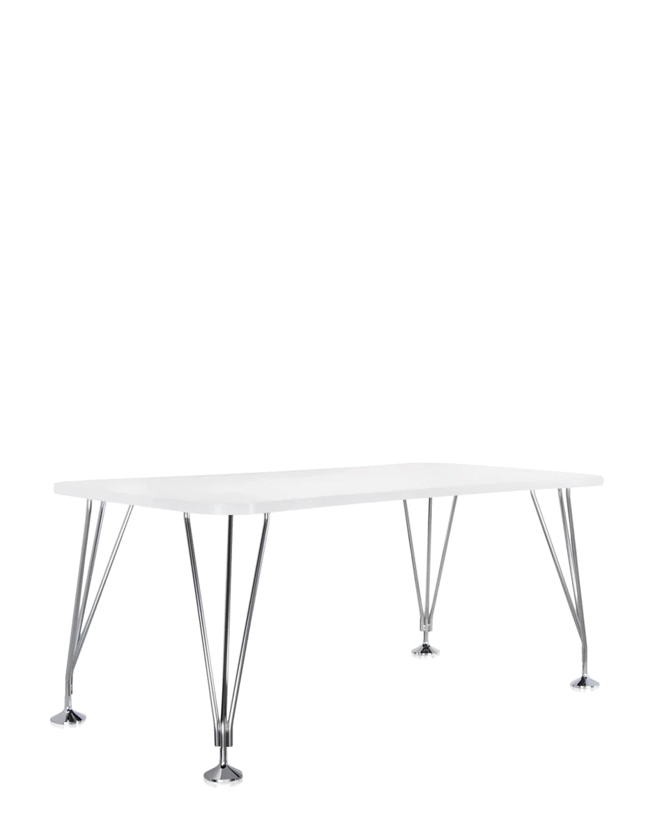 Kartell Max Desk 160x80 cm, bílý zinek/chrom