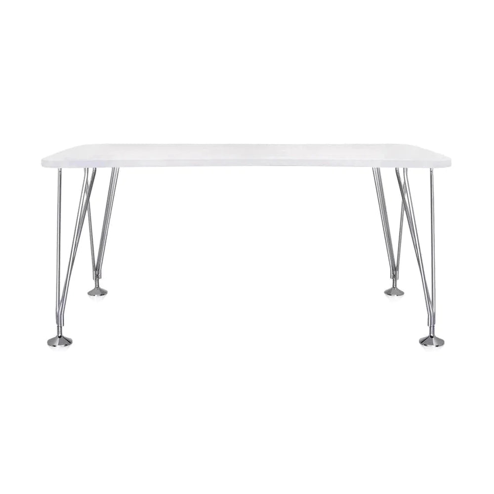 Kartell Max Desk 160x80 Cm, White Zinc/Chromium