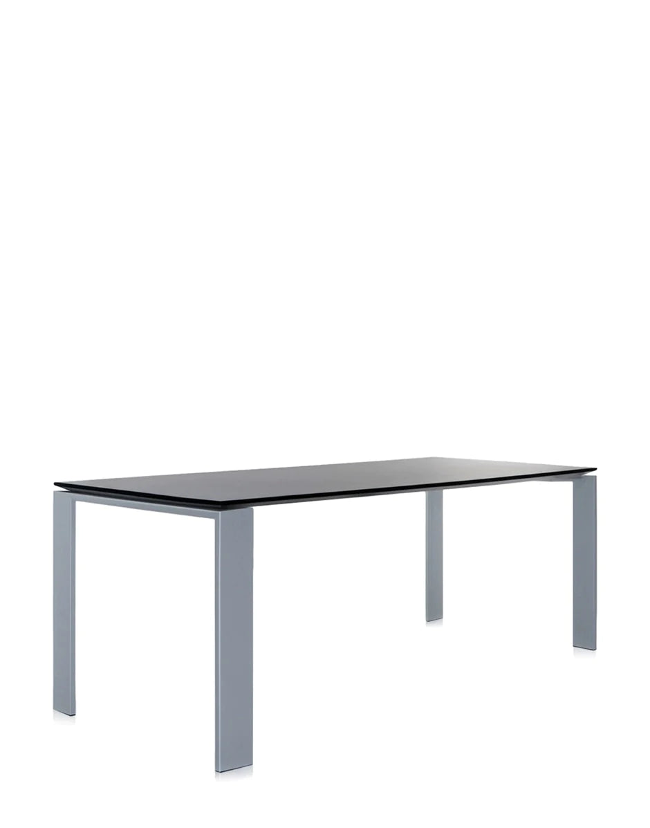 Kartell Four Desk 190x79 Cm, Aluminium/Black