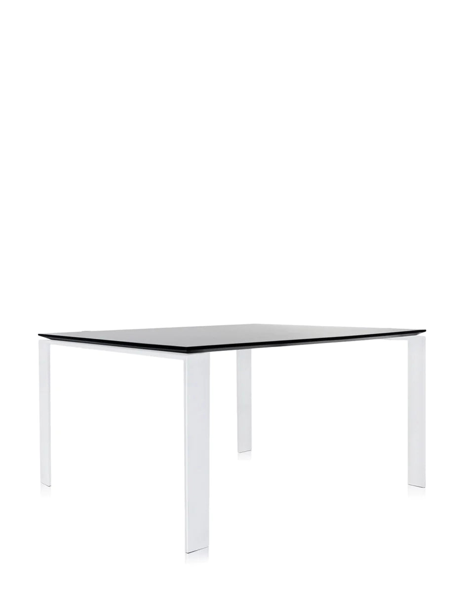 Kartell Four Desk 128x128 cm, bílá/černá