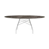 Kartell Glossy Table Oval Marble, Chrome/Brown Emperador