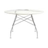 Kartell Glossy Table Round Marble, Chrome/White