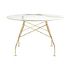 Kartell Glossy Table Round Marble, Gold/White