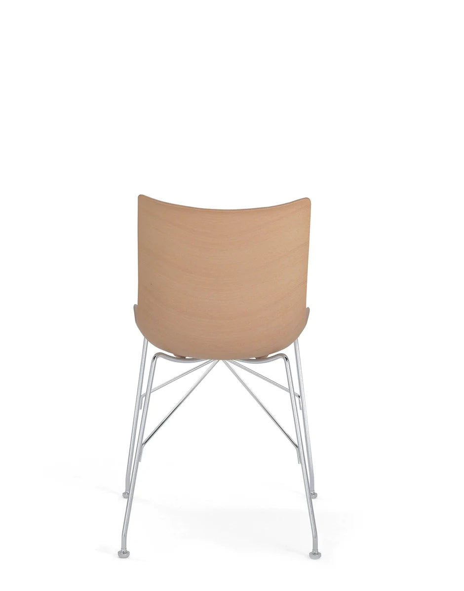 Kartell P/Wood Chair Základní dýha, lehké dřevo/chrom