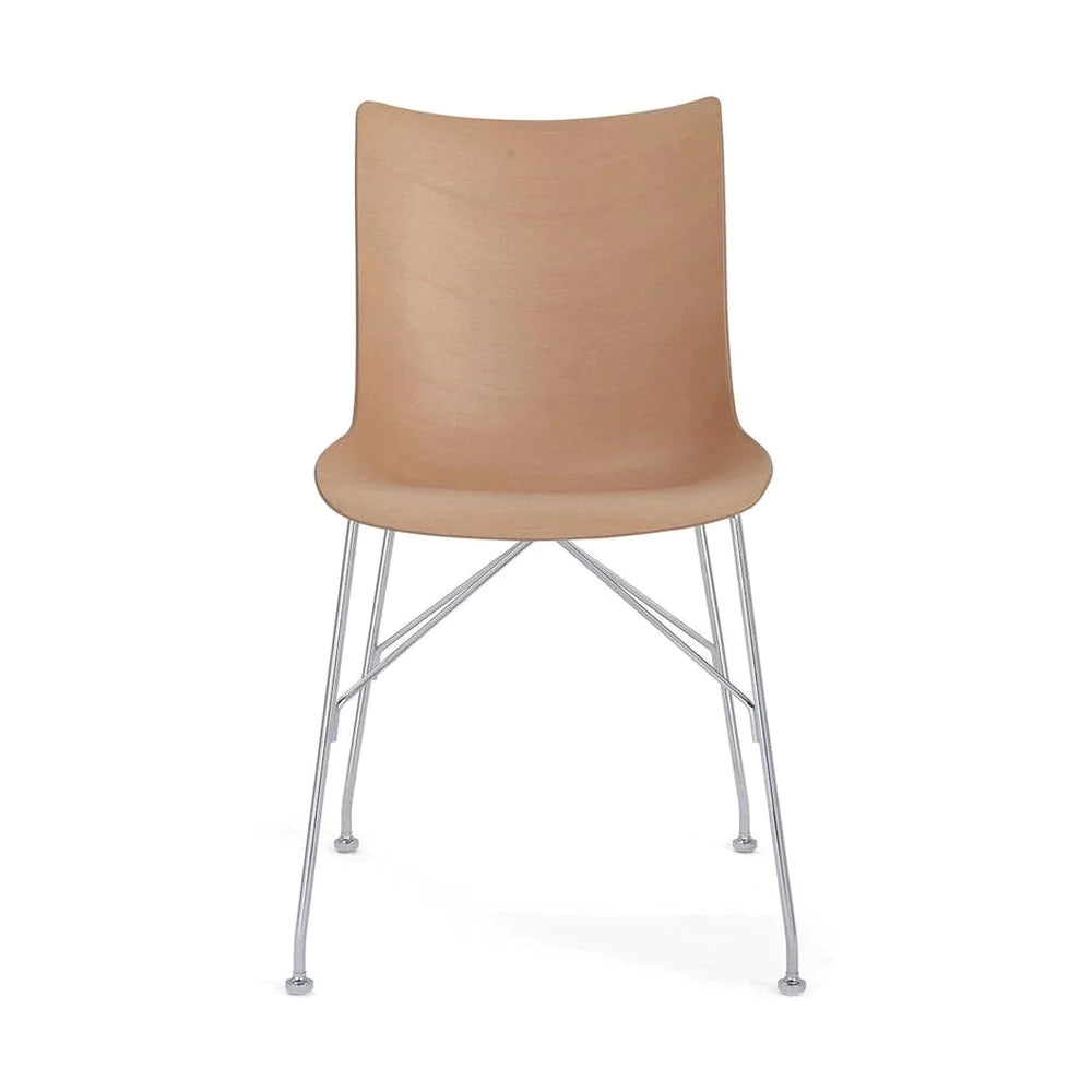 Kartell P/Wood Chair Základní dýha, lehké dřevo/chrom