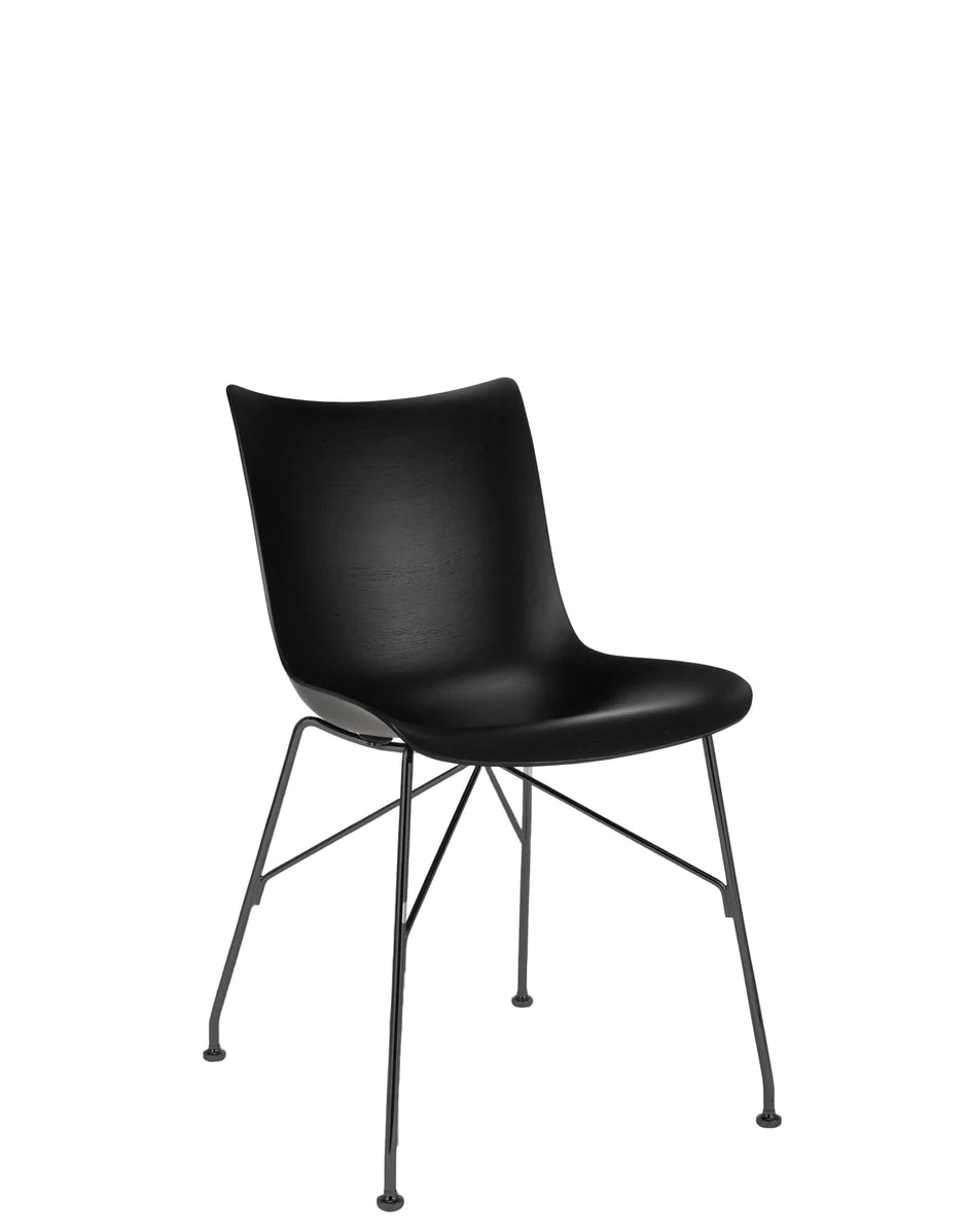 Kartell P/Wood Chair Základní dýha, černé dřevo/černá